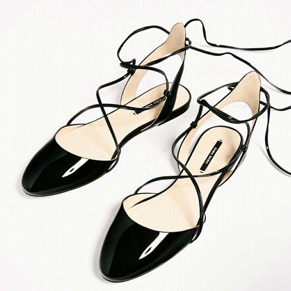 Zara Black Flats Timeless Loafers
